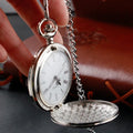 Fashion Silver Roman Digital Half Hunter Pocket Watches Necklace Unique Fashion Personality Couple Quartz FOB Watch Gifts
