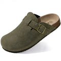 Women's Sandals Shoes Crestar Women's Suede Clogs Leather Mules Cork Footbed Sandals Potato Shoes with Arch Support Fashion Leather Mules Shoes