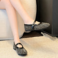 Women's 2026 New Mesh Full of Diamond Decoration Breathable Ballet Flats Spring Summer Non-slip Comfortable Casual Low-top Shoes