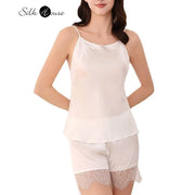 Women's Spring and Summer New Suspender Pajamas Set Sexy Backless 100% Natural Mulberry Silk Satin Home Suit Two-piece Set