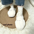 Lovely Cat Paw Fluffy Fur Indoor Slippers Women Winter 2026 Cute Warm Plush Home Slippers Plus Size Kawaii Furry Shoes Unisex