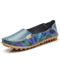 2025 Spring women genuine leather shoes slip on ballet women flats print woman shoes 4 colors moccasins loafers shoes
