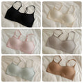 Seamless Low-necked Bra Shockproof Close-fitting Square-cut Collar Bralette Adjustable Lingerie
