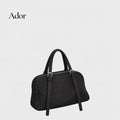 Cowhide Bowling Bag for Women Genuine Leather Shoulder Bag Women's Top-Handle Bags Vintage Handbags Vegetable Tanned Purses