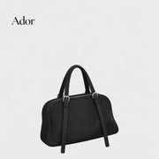 Cowhide Bowling Bag for Women Genuine Leather Shoulder Bag Women's Top-Handle Bags Vintage Handbags Vegetable Tanned Purses