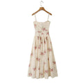 New 2026 Women's Floral Print Corset Maxi Dress Sexy Spaghetti Strap A-Line Flowy Elegant Summer Vacation Party Dresses