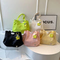Women's Bag Casual Large Capacity Fashion Korean Version Shoulder Kawaii Bag Simple Canvas Tote Nice Bag Solid Color Girls Gift