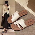 2025 New Arrival Roman Beach Slippers for Women Summer Fashion Simple and Versatile Flat Bottomed One-piece Toe Sandals Outdoor