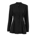 Women Blazer Coats Jackets Suits Stand Collar Coat Solid Slim Fit Y2k Streetwear Jacket Work Tight Waist Outerwear Autumn Winter