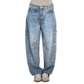 Casual High Waist Jeans Straight Leg Elegant Commuter with Lightweight Rhinestone Embellishment Full Length Spring Women Jeans