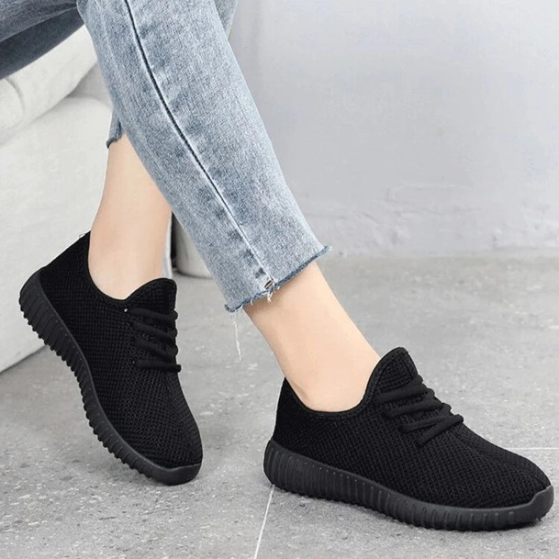 Women's Vulcanize Shoes 2025 Sneakers Solid Black Red Shoes Gym Fitness Trainers Walking Sport Shoes Female Zapatos Mujer