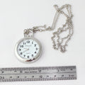Fashion Watch Silver Round Women Quartz Long Necklace Pocket Watch Chain Pendant Men Gift Simple Watches