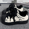 10 Styles Women's Kawaii Ribbon Thick Heel Breathable White Sneakers Casual Running Shell Shoes Chunky Y2K Dad Style for Spring