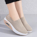 Women's Air Cushion Mesh Walking Shoes Breathable Slip On Platform Sneakers Casual Loafers