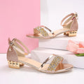 New Fashion Women's Sandals Gold and Silver Low Heel Casual Shoes Women Open Toe Summer Light Fashion Women's Shoes