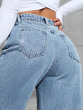 Womens Plus Size Loose Jeans Casual Straight Denim Pants Elastic Stretch Comfort Fit Decorated with Beaded Embroidery Jeans