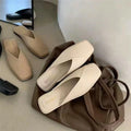 2024 Sandals Female Slippers Women Fashion Flat Casual Mules Square Toe Sandals Women Flat Outdoor Walking Slides Zapatillas