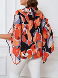 Women’s Fashionable Printed One-Shoulder Blouse – Plus-Size Top for Work or Casual Outings