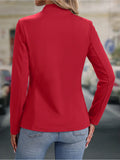 Women Solid Color Stand Collar Blazer Long Sleeve Open Front Slim Short Jacket For Business And Daily Outfit