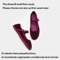 Solid Color Velvet Mary Janes Shoes for Women Spring Autumn Casual Streetwear Ballet Flats Buckle Strap Ladies Shoes Footwear