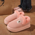 Winter Thicken Warm Slippers Men Women Corduroy Plush House Shoes Anti-slip Soft Sole Couple Indoor Cotton Furry Footwear Casual