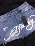 2024 Trendy Brands A Word Denim Short Skirt Gothic Retro Mini Skirt Women Y2k Sexy Tight Bag Hip Skirts Female Slim Shorts