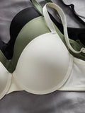 PEACE IN LOVE Solid Basic Women Bras Seamless Thin Cup Push Up Bra Everyday Comfort Underwire Lingerie