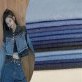 Jeans Stretch Denim Fabric Stretch Pure Cotton Denim Fabric By The Meter for Skirts Coats Sewing Fashion Plain Thick Thin Style Jeans Cloth Breathable Blue