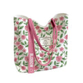 Fashion Canvas Tote Bag Floral & Lemon Print Open Top Single Shoulder Bag Large Capacity Handbag Women Girls
