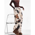 Fashion Cow Patterned Camouflage Jeans Women's High Waist Loose Wide Leg Denim Barrel Pants Autumn Spring New