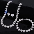 ZAKOL 3pcs/set Hot Sale Hip Hop Tennis Chain Bracelet Necklace Earrings Jewelry Set for Women Men Fashion Party Jewelry Gift