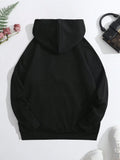 Plus Size Slogan Graphic Pocket Drawstring Thermal Hoodie FREE HUGS Just Kidding Don't Touch Me Autumn Sweatshirt Woman Clothing