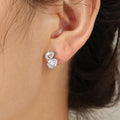 Pear Teardrop Zircon Stud Earring Set for Women Sparkling Halo CZ Stackable Earrings Wedding Bridal Party Fashion Jewelry Gift