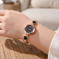 Versatile Rhinestone Quartz Watches Diamond Studded Watch Strap with Adjustable Bracelet Women Wristwatch Wrist Decoration Gift