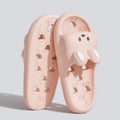 Cartoon Women Bathroom Slippers Cute Non-Slip Leaky Sandals Fashion Thick Bottom Slides Home Men Quick Drying Flip Flops