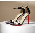 Strap sandals for women with slim heels for the summer of 2026, featuring exposed toes, sexy and fashionable nude high heels