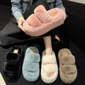 Spring and Autumn New Sponge Cake Thick Bottom Increase Plush Cotton Slippers Women Shoes Wear Home Woolen Shoes