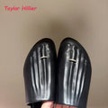 Metallic Toe Embossed Mules Women Chic Five-Toe Slip‑On Casual Summer Street styleClassy Ladies Backless Slide Sandals