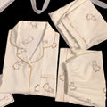 Women's New Korean Simple Rabbit Print Pajamas Spring and Summer Clouds  Three-Piece Set of Fashion Lazy Leisure Home Wear