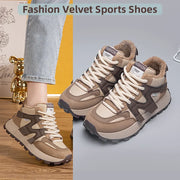 Women's Sports Shoes Tennis Thick-soled Plus Velvet Warm Winter New Fashion Running And Heightening Sports Shoes