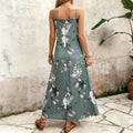 Plus size women's camisole skirt, floral print sleeveless skirt, summer beach leisure vacation  Dress