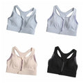 Comfortable Patchwork Front Zipper Sports Bra Slim Fit Anti-sagging Underwear for Women Shockproof Beauty Back Seamless Bra Girl