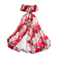 Off-Shoulder Ruffle Floral Slimming Elegant Resort Dress 2025 Summer New