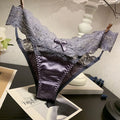 French Lace Panties Trendy Bow Sexy Lace Women's Cotton Crotch Low-rise Underwear Japanese Comfortable Lingerie for Women