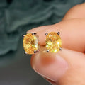 New Oval Cubic Zirconia Stud Earrings for Women White/Pink/Yellow CZ Minimalist Gift Simple Elegant  Trendy Jewelry