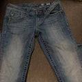 Gothic Womens Jeans Y2K Clothes Fashion Wings Rhinestone Sparkle Washed Blue Baggy Jeans Fashionable Mid Rise Slim Trousers