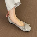 Spring Autumn Elegant and Comfortable Anti Slip Casual Shoes for Women Fashionable New Solid Color Round Bow Sexy Flat Shoes