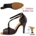 Latin Dance Shoes Women's Salsa Tango Ballroom Party High Heeled Women's Shoes Black Summer Sandals Dance Sneakers