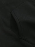 Plus Size Slogan Graphic Pocket Drawstring Thermal Hoodie FREE HUGS Just Kidding Don't Touch Me Autumn Sweatshirt Woman Clothing