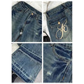 Retro Low-Waisted Jeans Female Autumn New embroidery Old Casual Fashion Temperament Slim Joker Bell Bottoms.